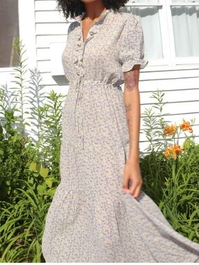 Christy Dawn The Elle Dress in Lilac and Lemon. Cottagecore, milkmaid, Easter